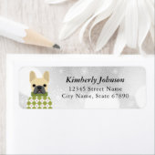 Labels op het Franse bulldog-adres (Insitu)