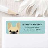 Labels op het Franse bulldog-adres (Insitu)