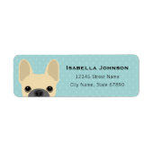 Labels op het Franse bulldog-adres (Voorkant)