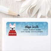 Labels op het Franse bulldog-adres (Insitu)