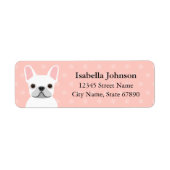 Labels op het Franse bulldog-adres (Voorkant)