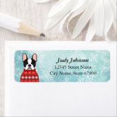 Labels op het Franse bulldog-adres (Insitu)