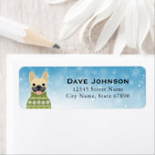 Labels op het Franse bulldog-adres (Insitu)