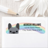 Labels op het Franse bulldog-adres (Insitu)