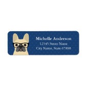 Labels op het Franse bulldog-adres (Voorkant)
