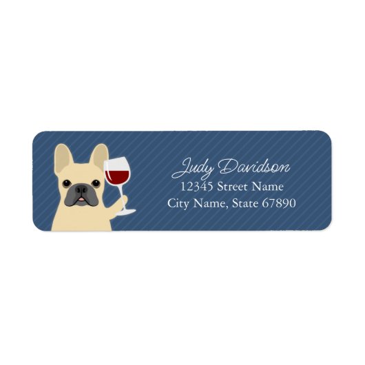 Labels op het Franse bulldog-adres (Voorkant)