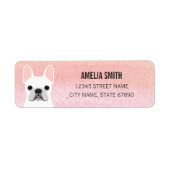 Labels op het Franse bulldog-adres (Voorkant)