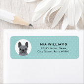 Labels op het Franse bulldog-adres (Insitu)