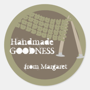 Labels stickers voor naalden sjaal met olijfgift