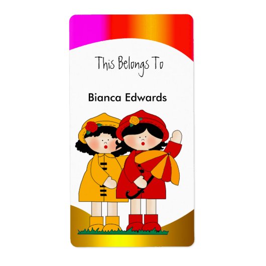 Labels tieners kinderen meisjes boek plaat (Voorkant)