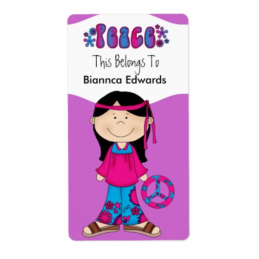 Labels tieners kinderen retro vrede boek bord bind (Voorkant)