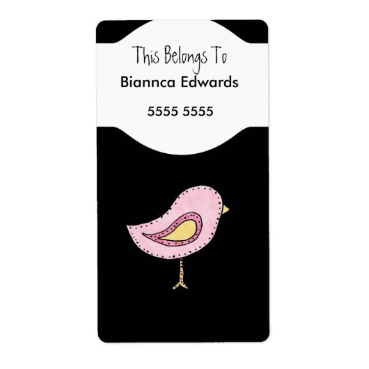 Labels tieners kinderen roze vogel boek plaat bind (Voorkant)