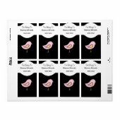 Labels tieners kinderen roze vogel boek plaat bind (Full Sheet)