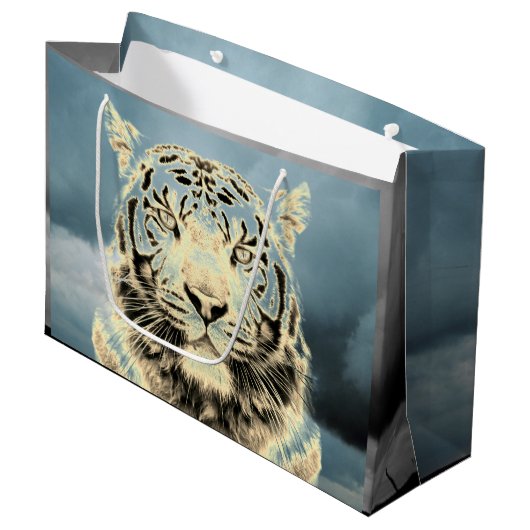 LABELS TIGER EN TORNADO GIFT GROOT CADEAUZAKJE (Voorkant Gekanteld)