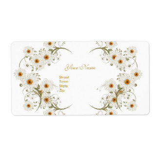 Labels Trouwadres Elegant Bloemmotief