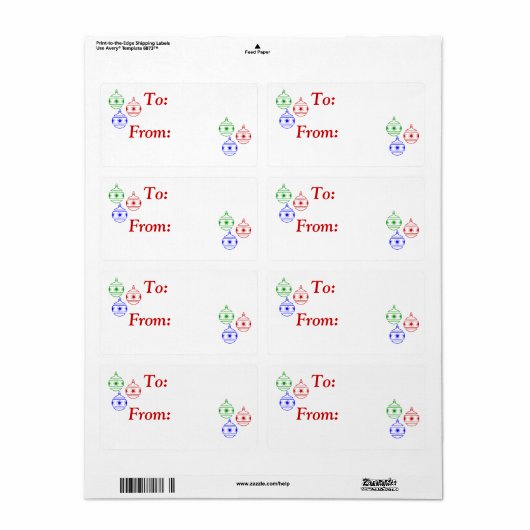 Labels - Vakantiegeld Ornament - Label cadeau (Full Sheet)