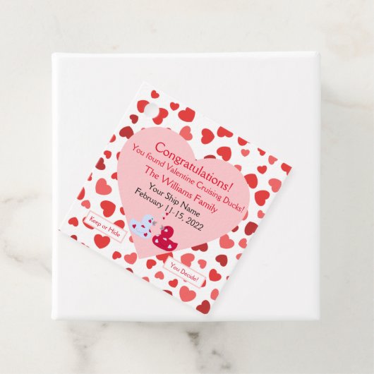 Labels Valentijns met kruisend afval (In situ)