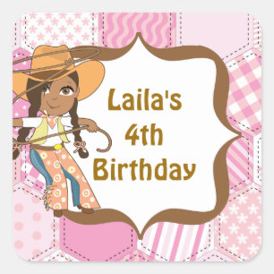 Labels van Afrikaanse Amerikaanse cowgirl op Birth