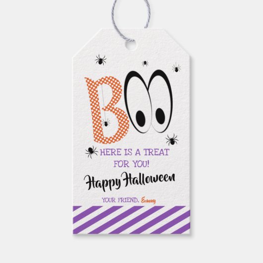 Labels van Boo Halloween Party Cadeaulabel (Voorkant)