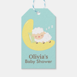 Labels van Cute Slaping Lamb Baby shower Party Cadeaulabel