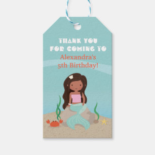 Labels van de Amerikaanse Mermaid Birthday Party Cadeaulabel