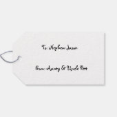 Labels van de Amerikaanse Santa Elegant Gift Cadeaulabel (Achterkant Horizontaal)