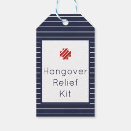 Labels van de marine en White Hangover Relief Kit Cadeaulabel