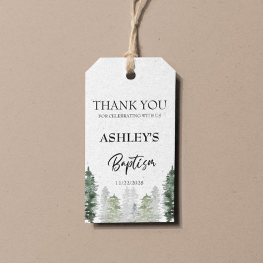 Labels van de mountainwinterbaptisme cadeaulabel