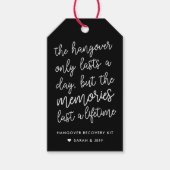 Labels van de zwarte en witte bruiloft Hangover Ki Cadeaulabel (Voorkant)