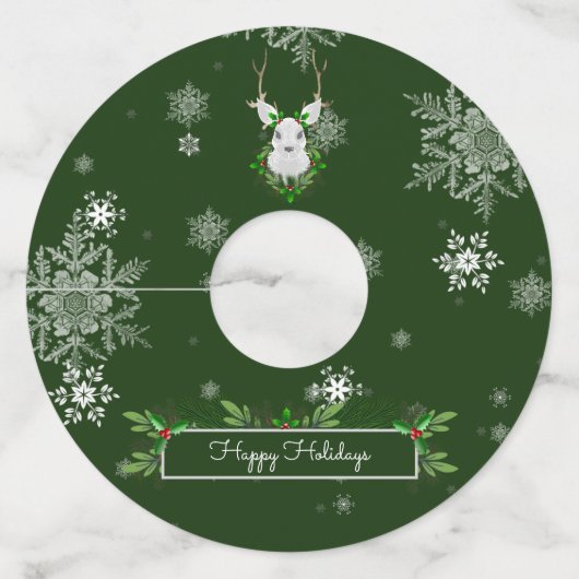 Labels van groene rendierwijn (Voorkant)