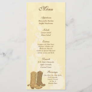 labels van het Cowboy Wedding Menu