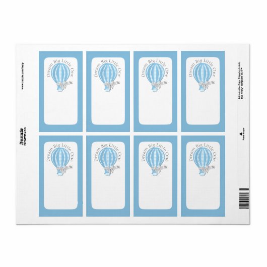Labels van het warme luchtballonboek Blue Gingham (Full Sheet)