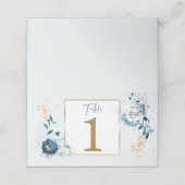 Labels van Navy Blue en Gold Food Plaatskaartje (Buitenkant ongevouwen)