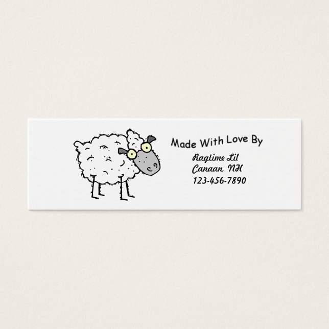 Labels van Sheepy Fabric Mini Visitekaartjes (Voorkant)