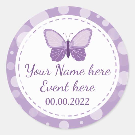 Labels van Stickers van Baby shower van vlinder (Voorkant)