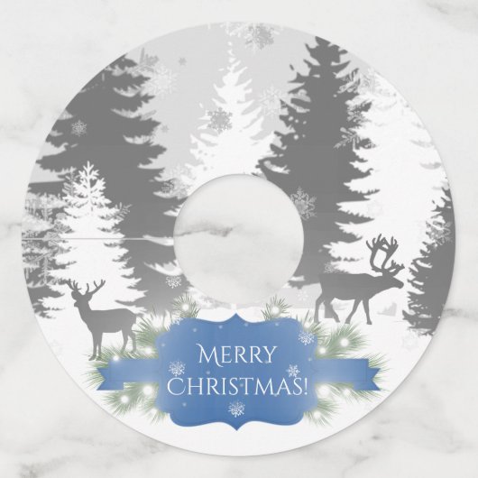 Labels van winterwonderland - blauw (Voorkant)