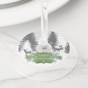 Labels van winterWonderland - Glasglas - Groen