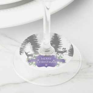 Labels van winterwonderland - Paars