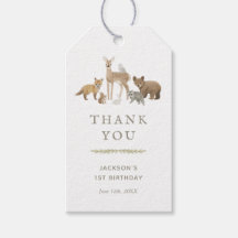 Labels van Woodland Animals Birthday Party Gift