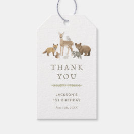 Labels van Woodland Animals Birthday Party Gift Cadeaulabel