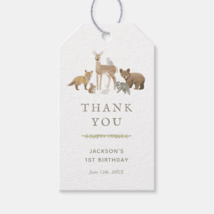 Labels van Woodland Animals Birthday Party Gift Cadeaulabel