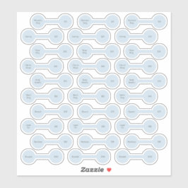 labels voor 30 ronde pasteurblauw-barbelprijs op m