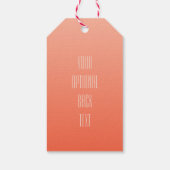 Labels voor aangepaste tekstcadeautjes voor peach  cadeaulabel (Achterkant)