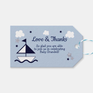 Labels voor Baby showers met een zeeschip Cadeaulabel