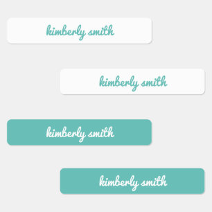 Labels voor blauwgroen meisjesschoolnamen