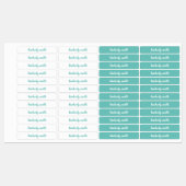 Labels voor blauwgroen meisjesschoolnamen (Vel)