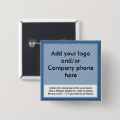 Labels voor Blue Event Business Name Badges Vierkante Button 5,1 Cm (Voorkant /achterkant)