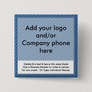 Labels voor Blue Event Business Name Badges Vierkante Button 5,1 Cm
