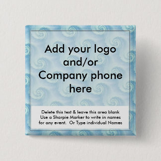 Labels voor Blue Swirl Event Business Name Badges Vierkante Button 5,1 Cm
