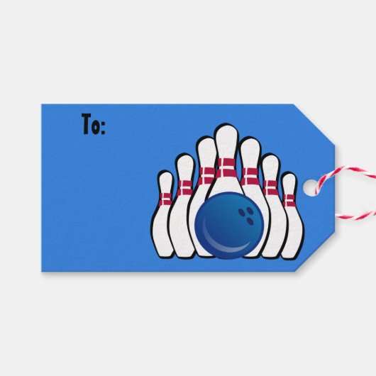 Labels voor Bowling Design Cadeaus Cadeaulabel (Voorkant (Horizontaal))